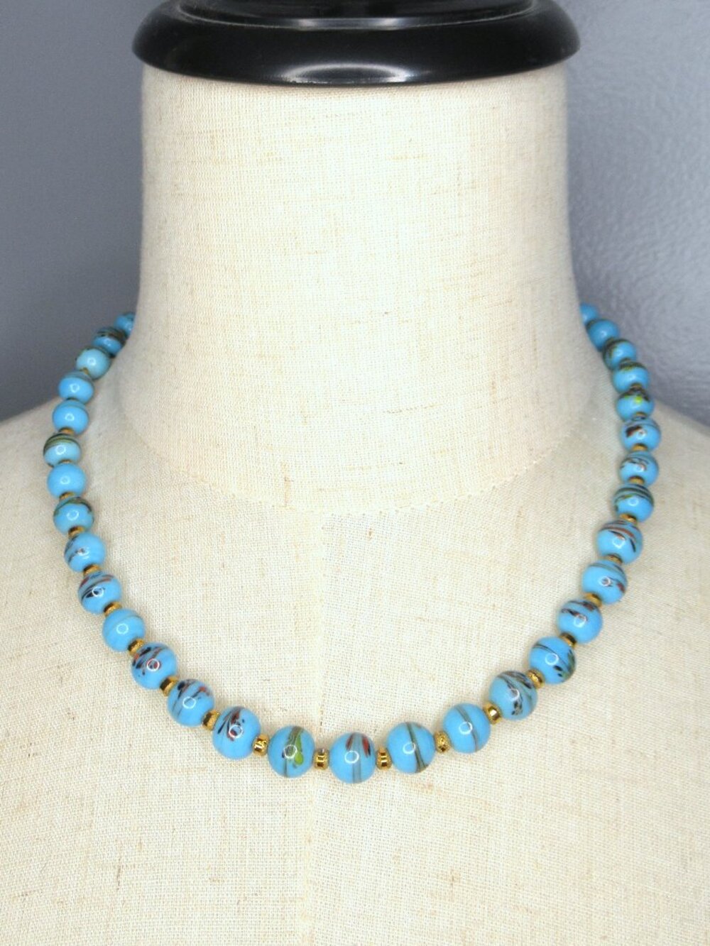 Vintage lampwork bead necklace